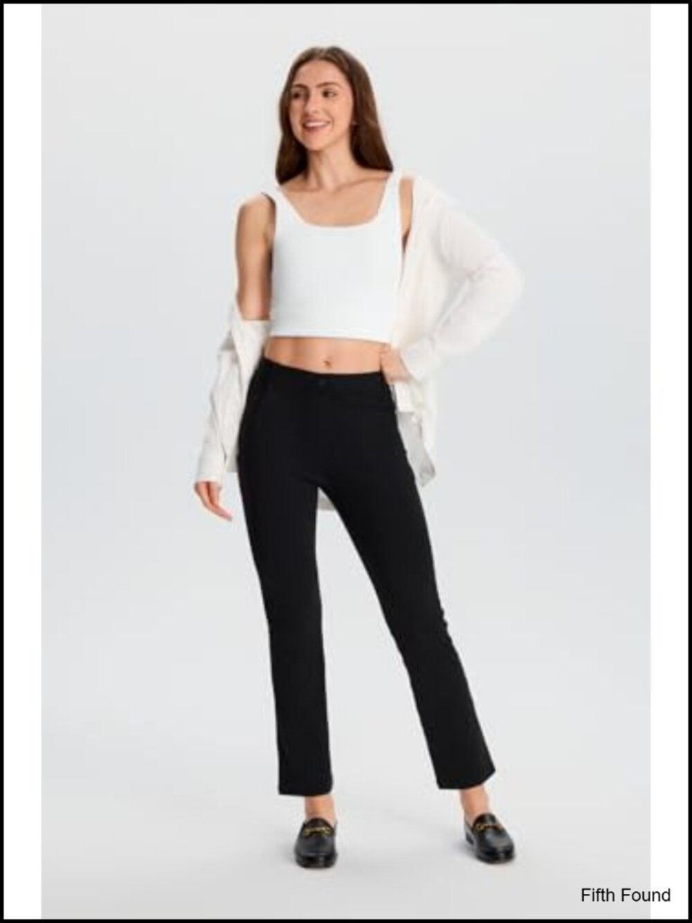 Women's Flare Ankle Yoga Dress Pants Stretch Work Office Casual - Picture 5 of 5